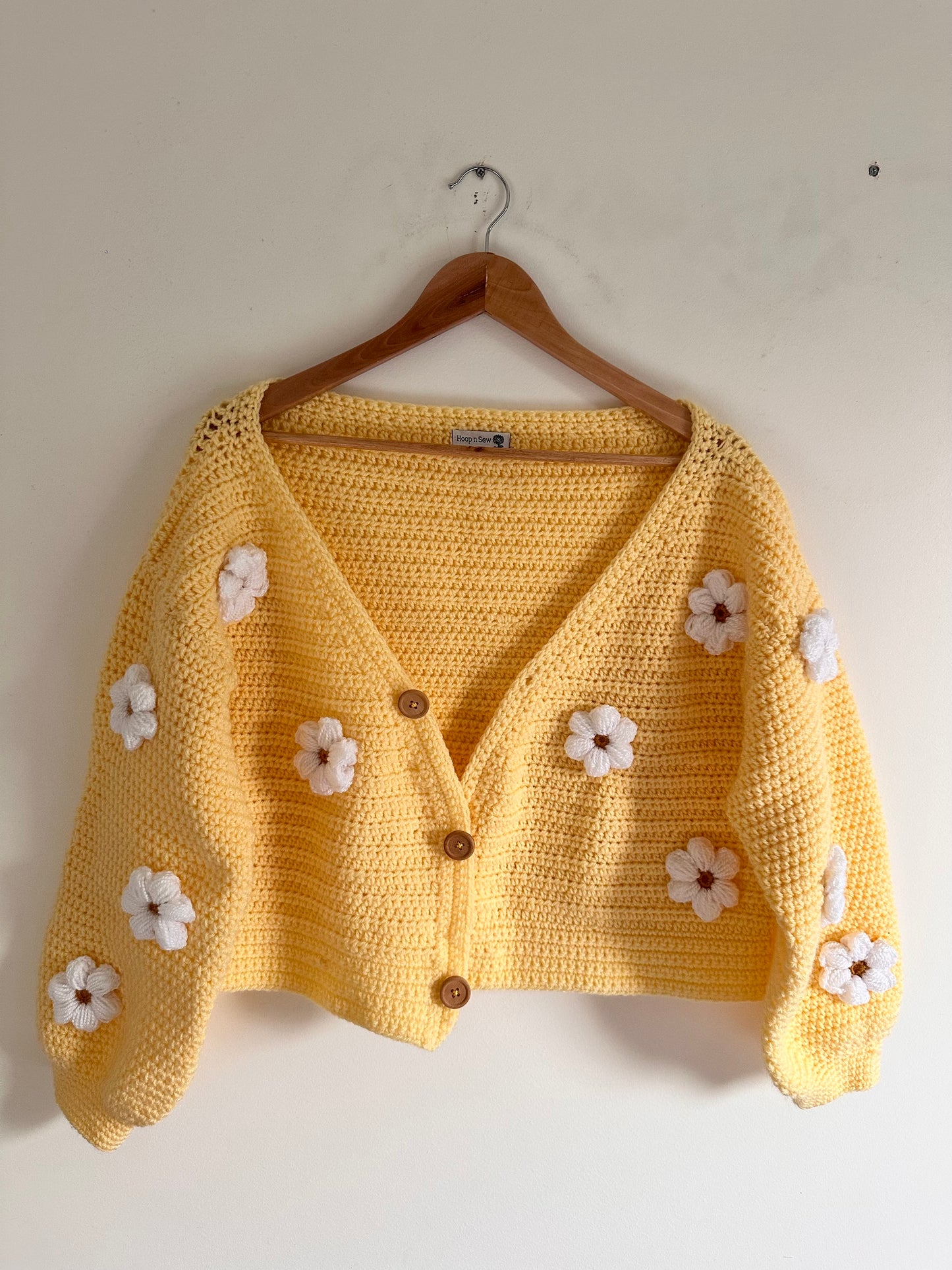 Yellow daisy crochet cardigan
