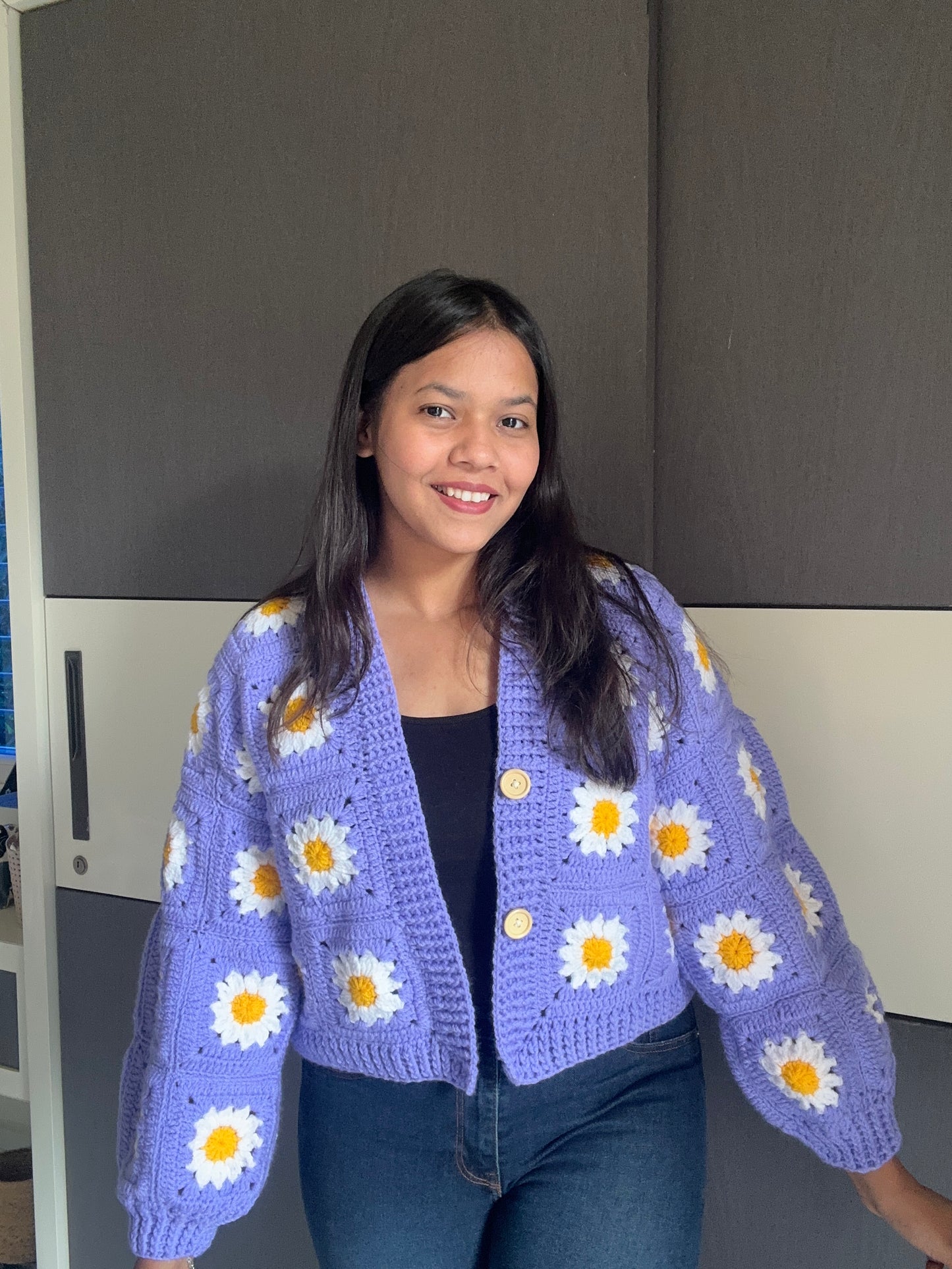 Lilac crochet cardigan