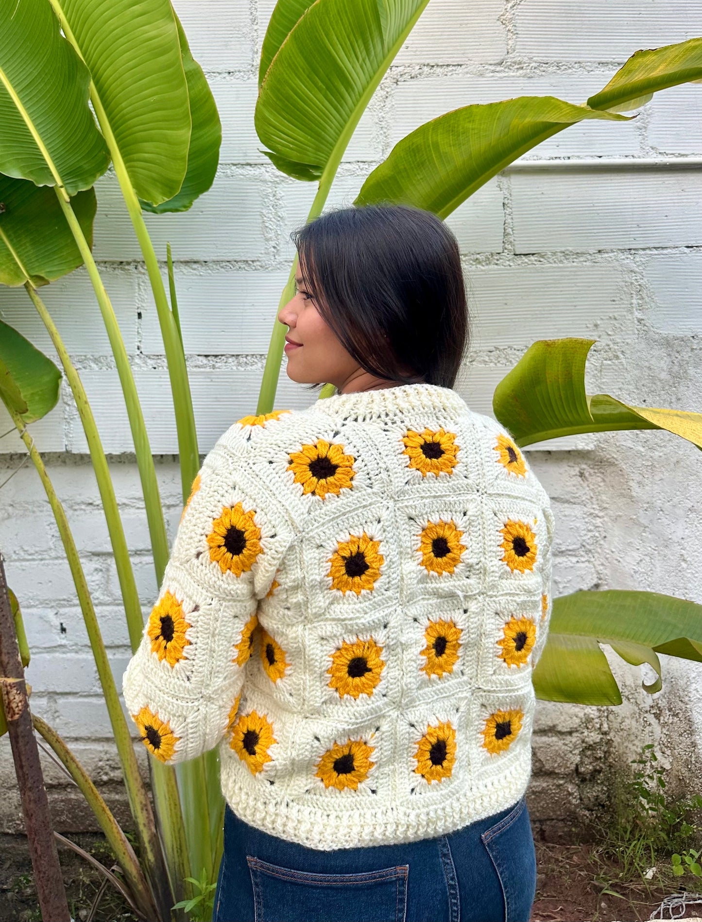 Sunflower crochet cardigan
