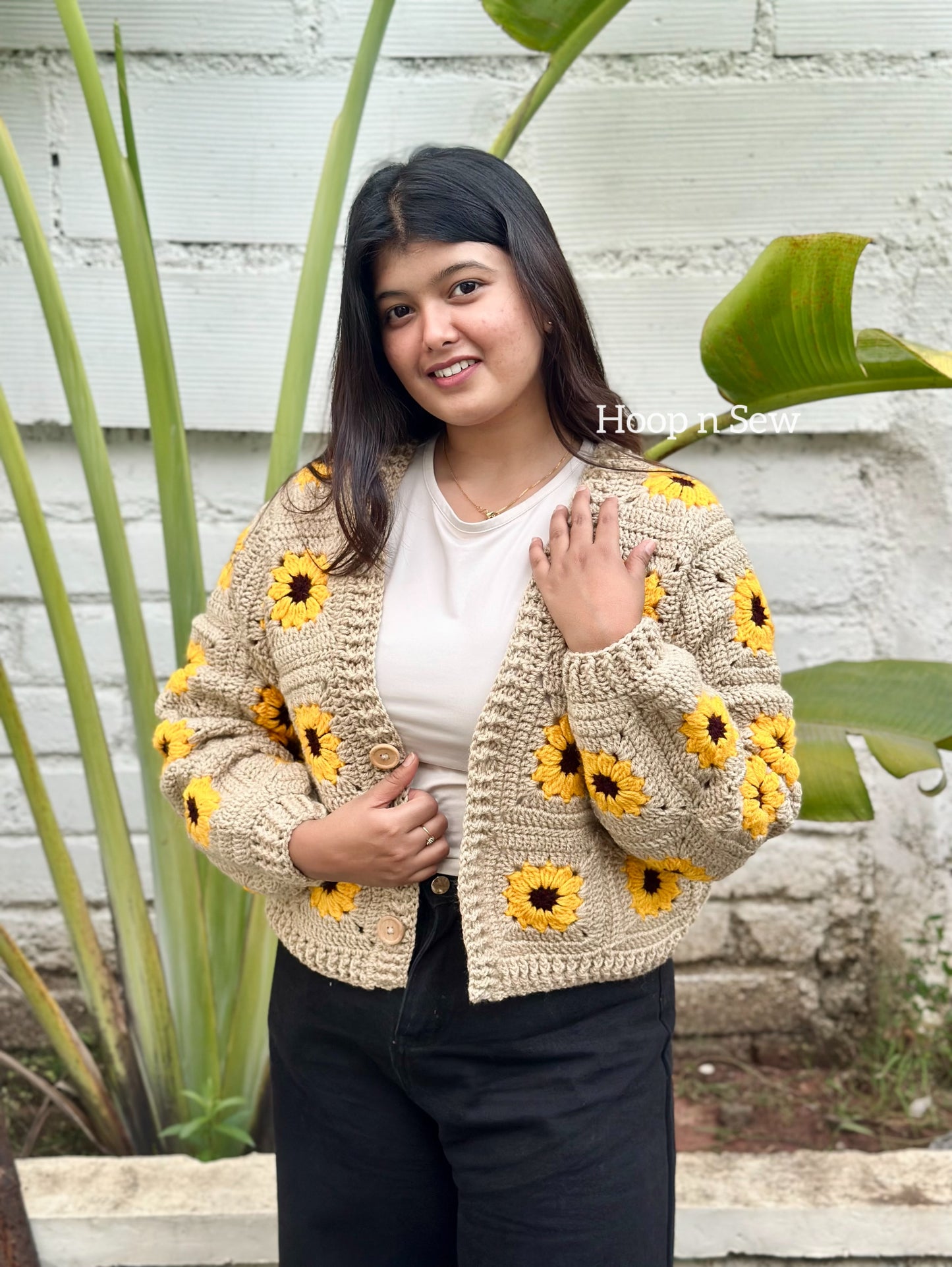 Sunflower crochet cardigan