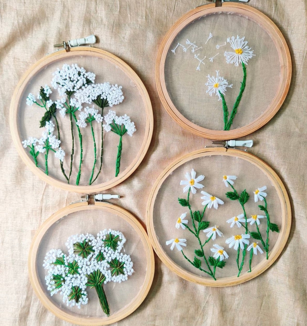 Set of 4 home decor hoops