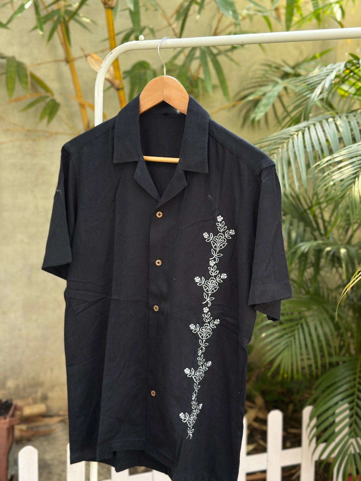 Floral black shirt