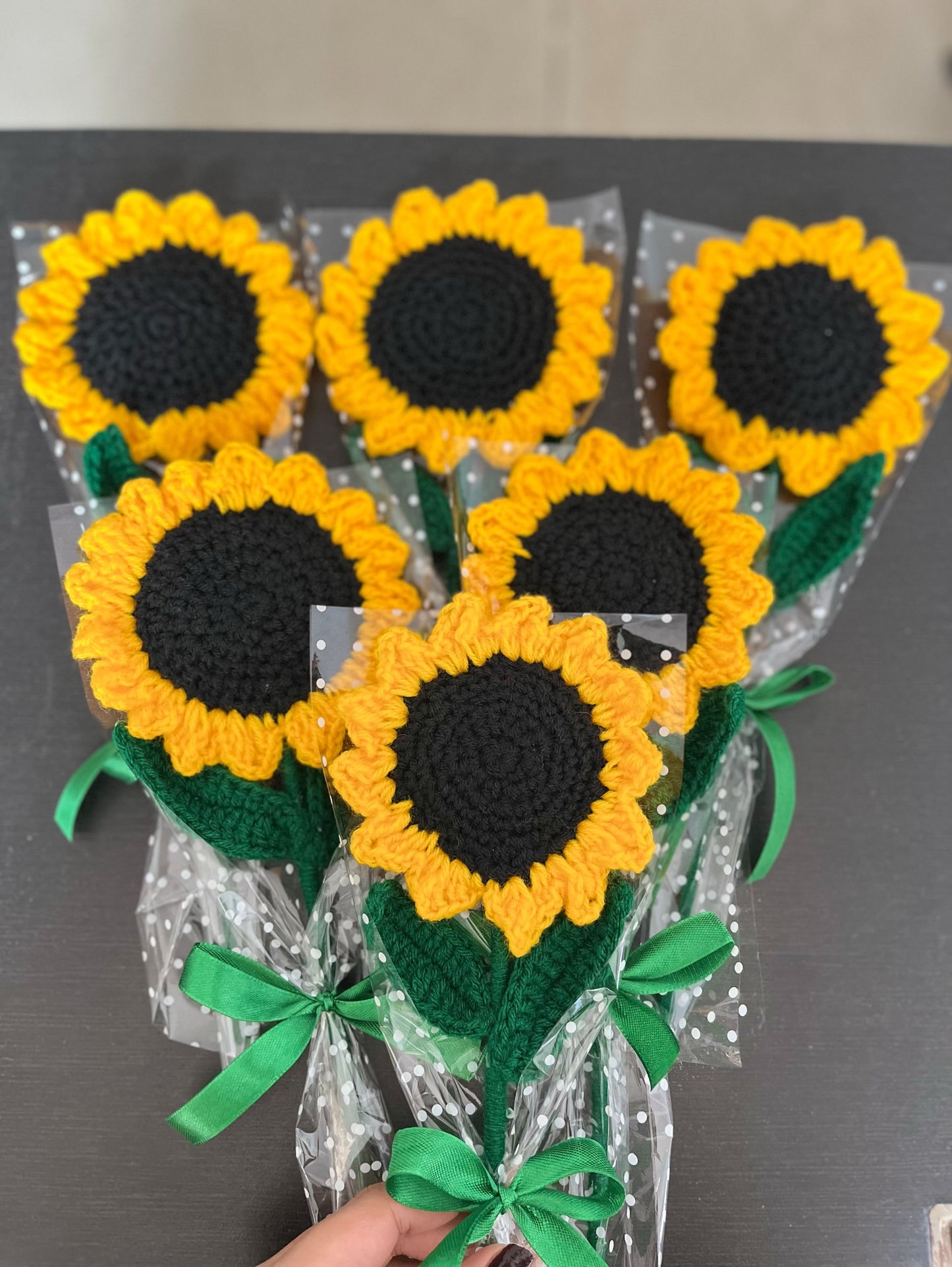 Crochet sunflowers