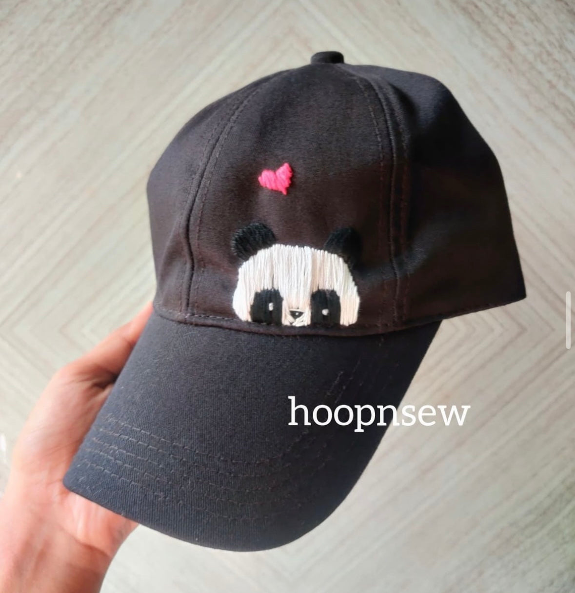 Panda embroidery cap