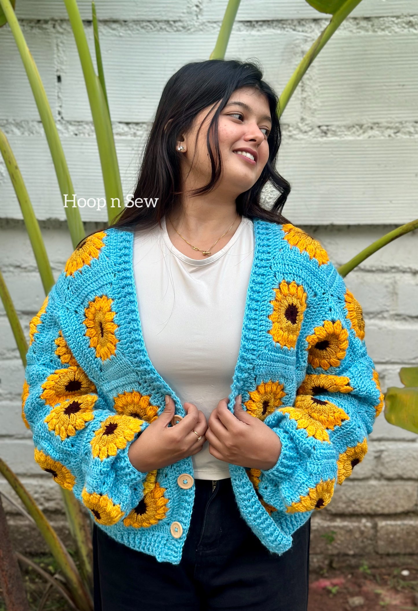 Sunflower crochet cardigan