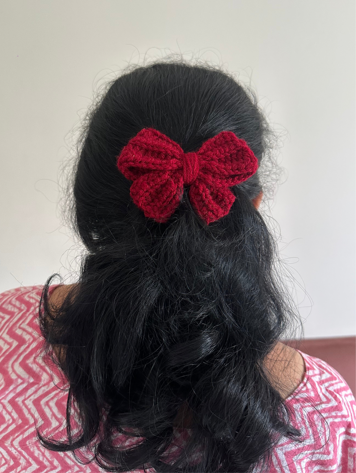 Crochet bow clip