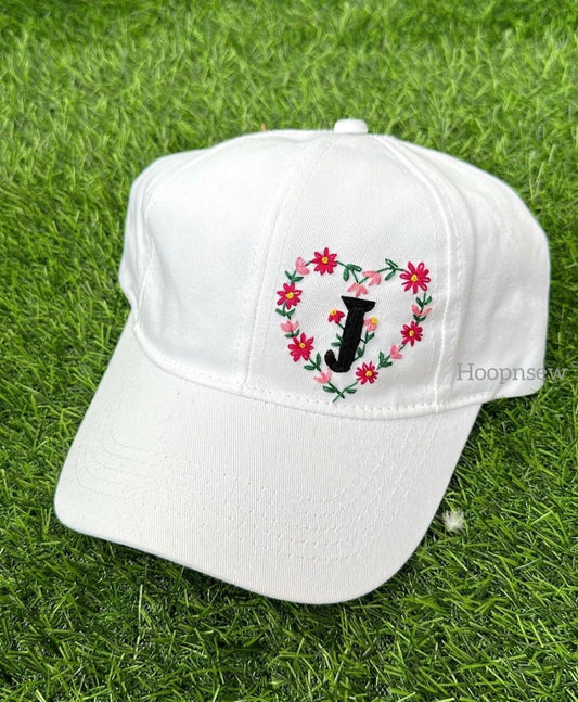 Initial embroidery cap