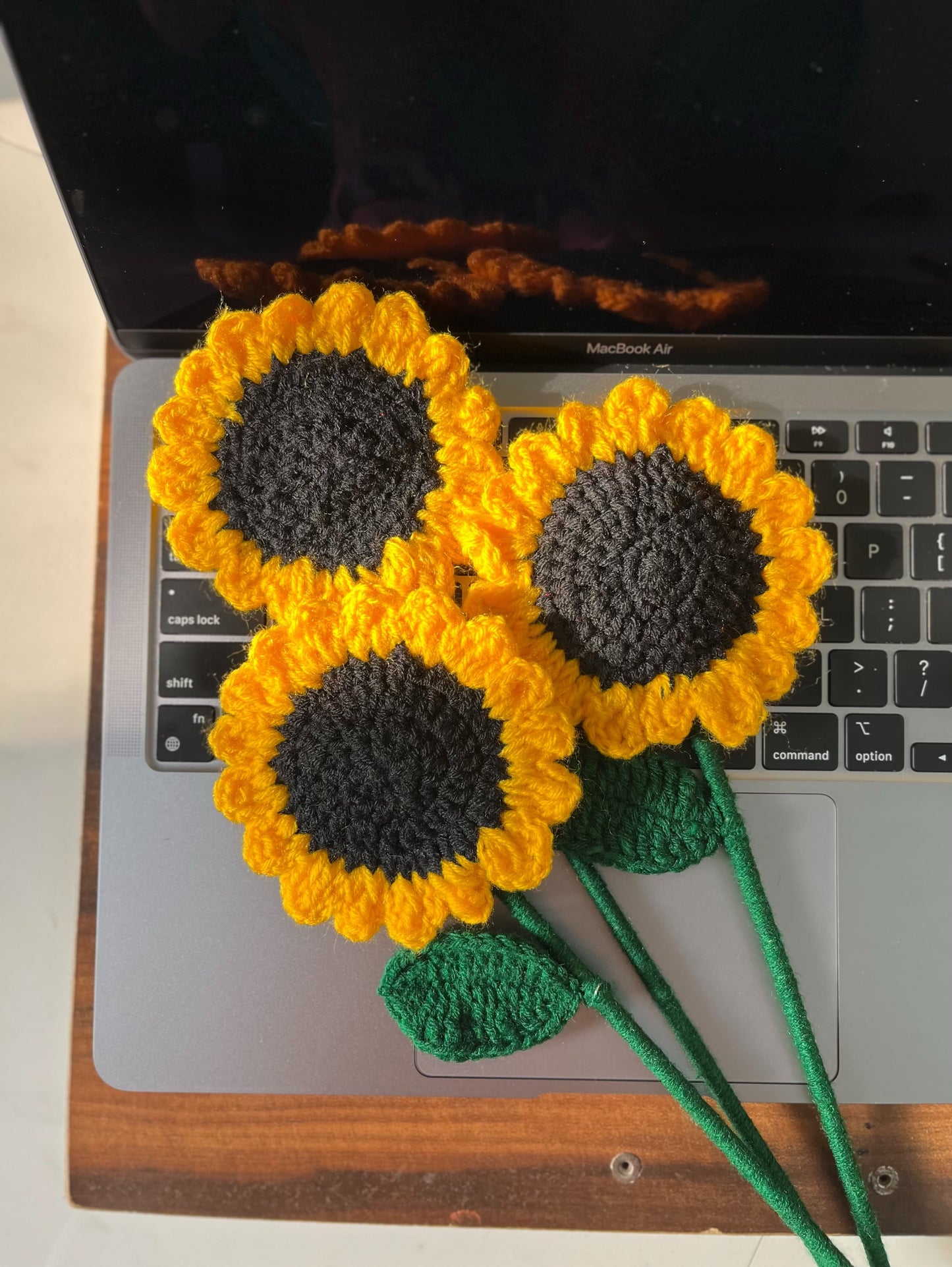 Crochet sunflowers