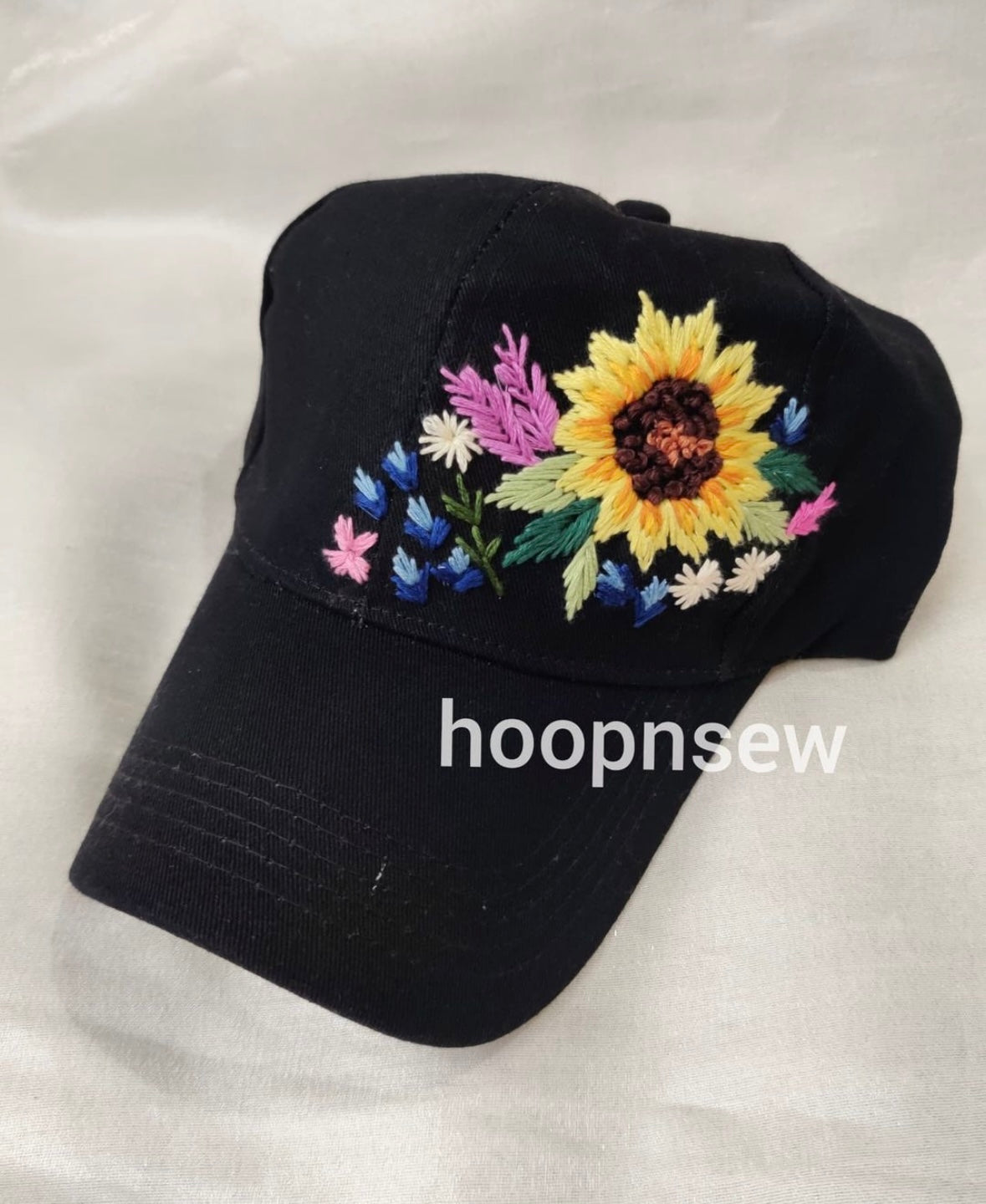 Sunflower embroidery cap