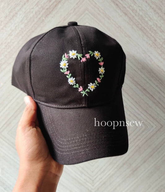 Floral heart cap