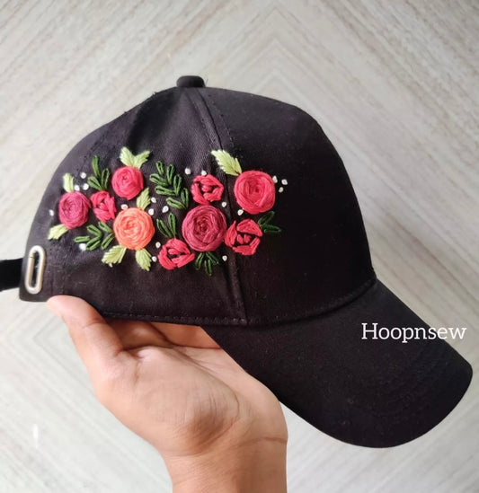 Rose floral cap