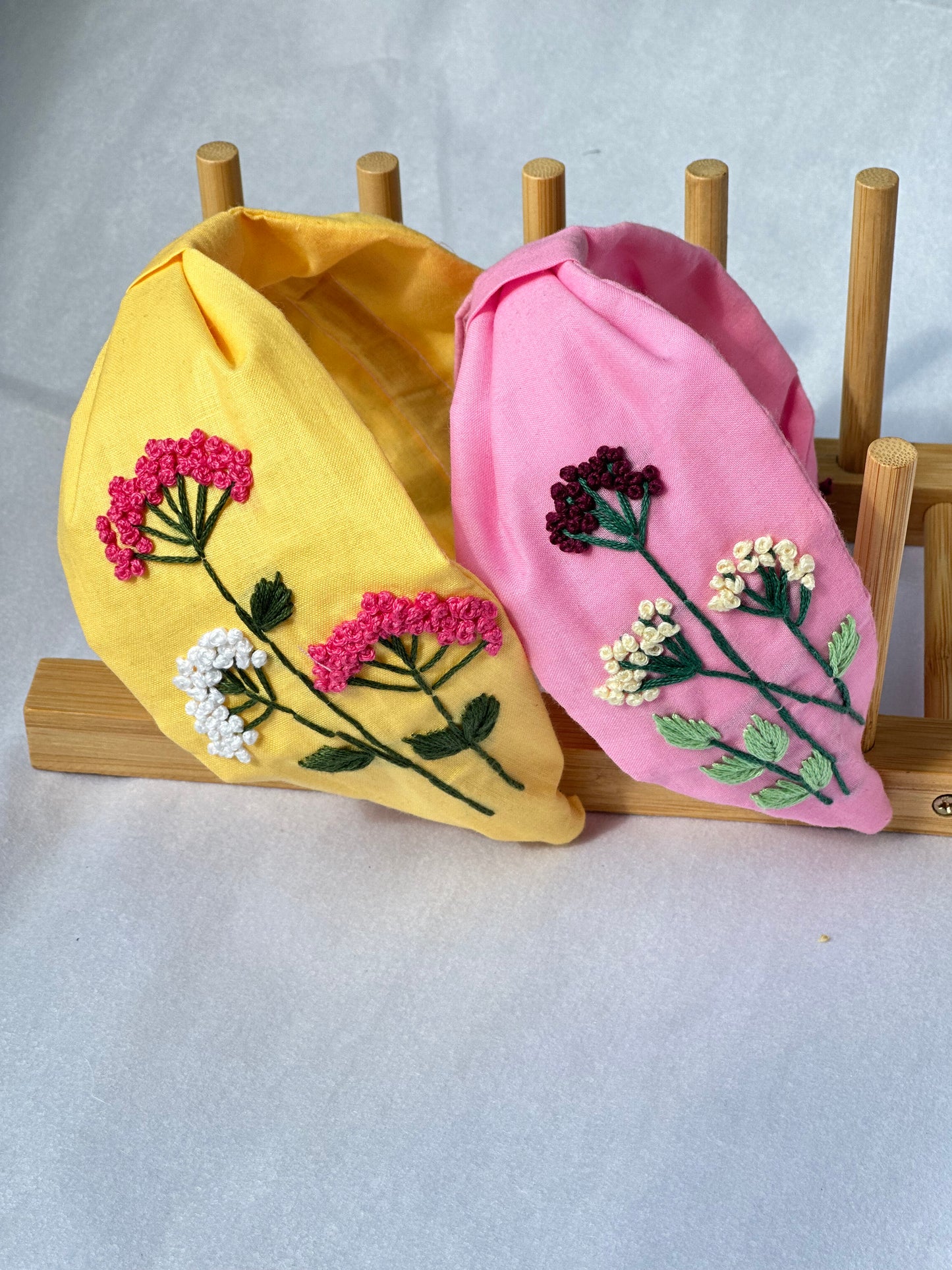 Hand-embroidered floral headband