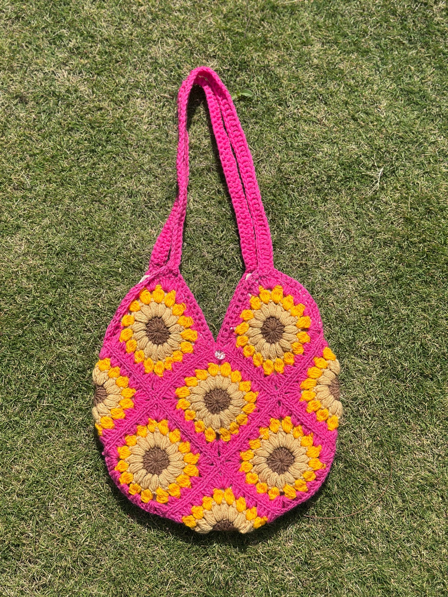 Sunflower Crochet tote bag