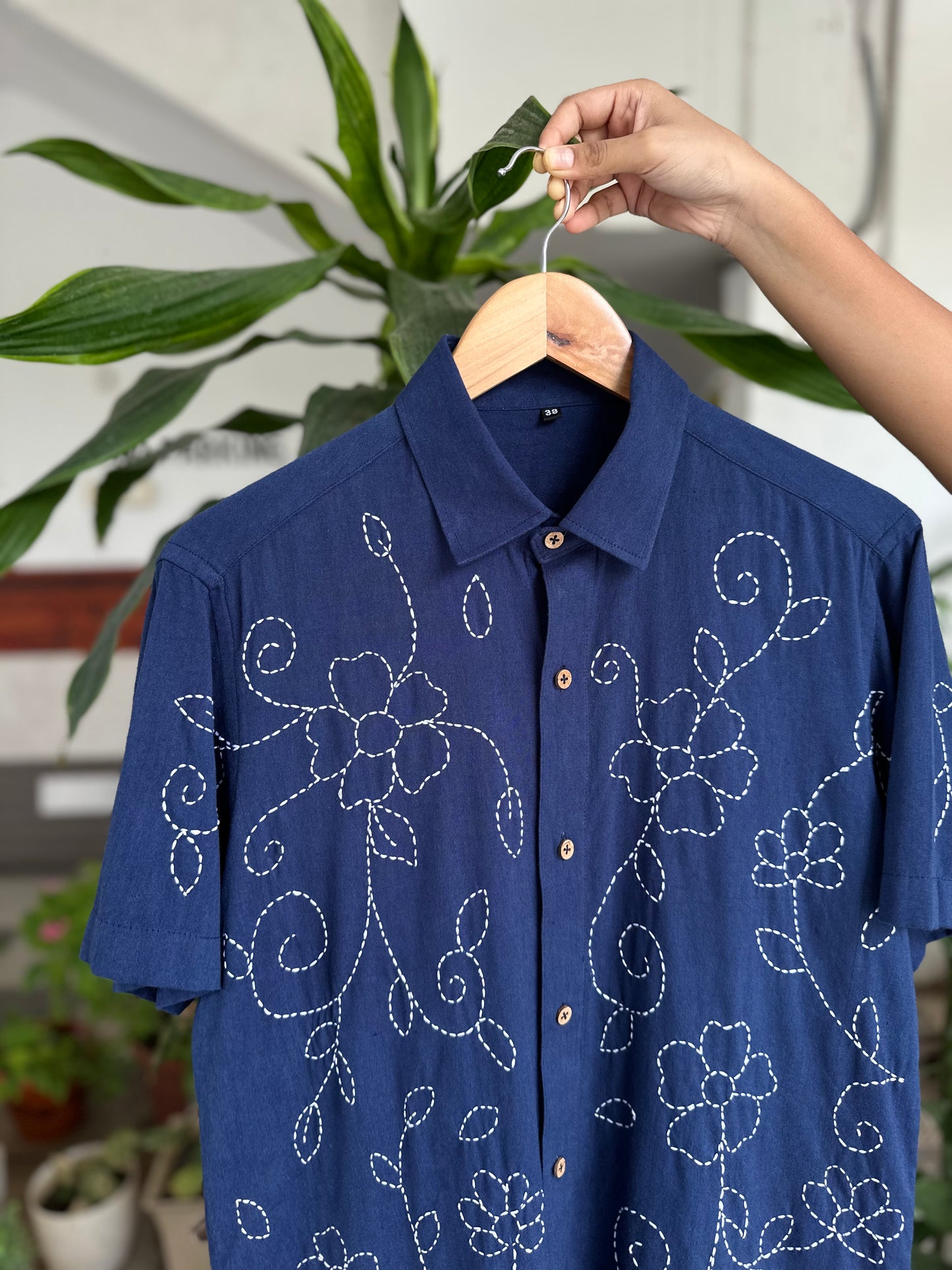 Indigo kantha shirt