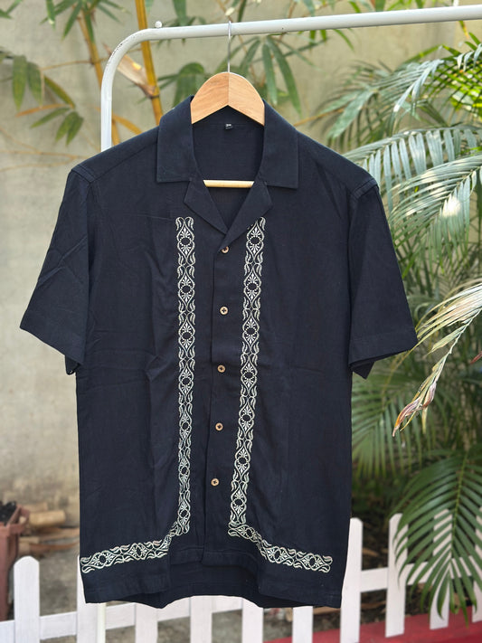 Embroidery black shirt