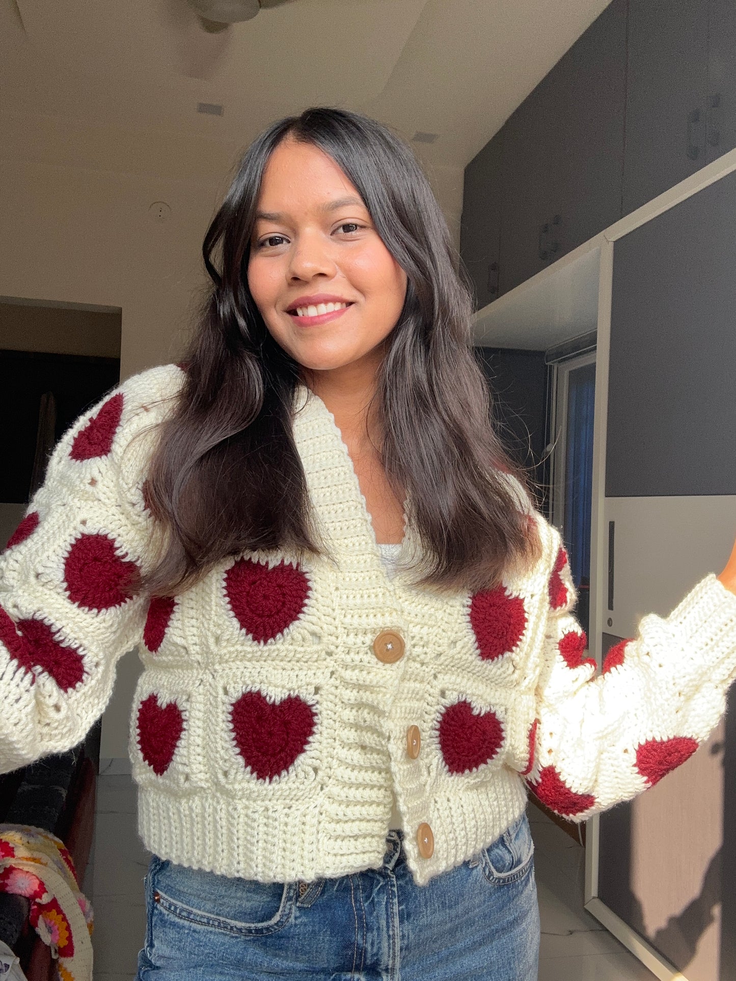 Sweetheart crochet cardigan