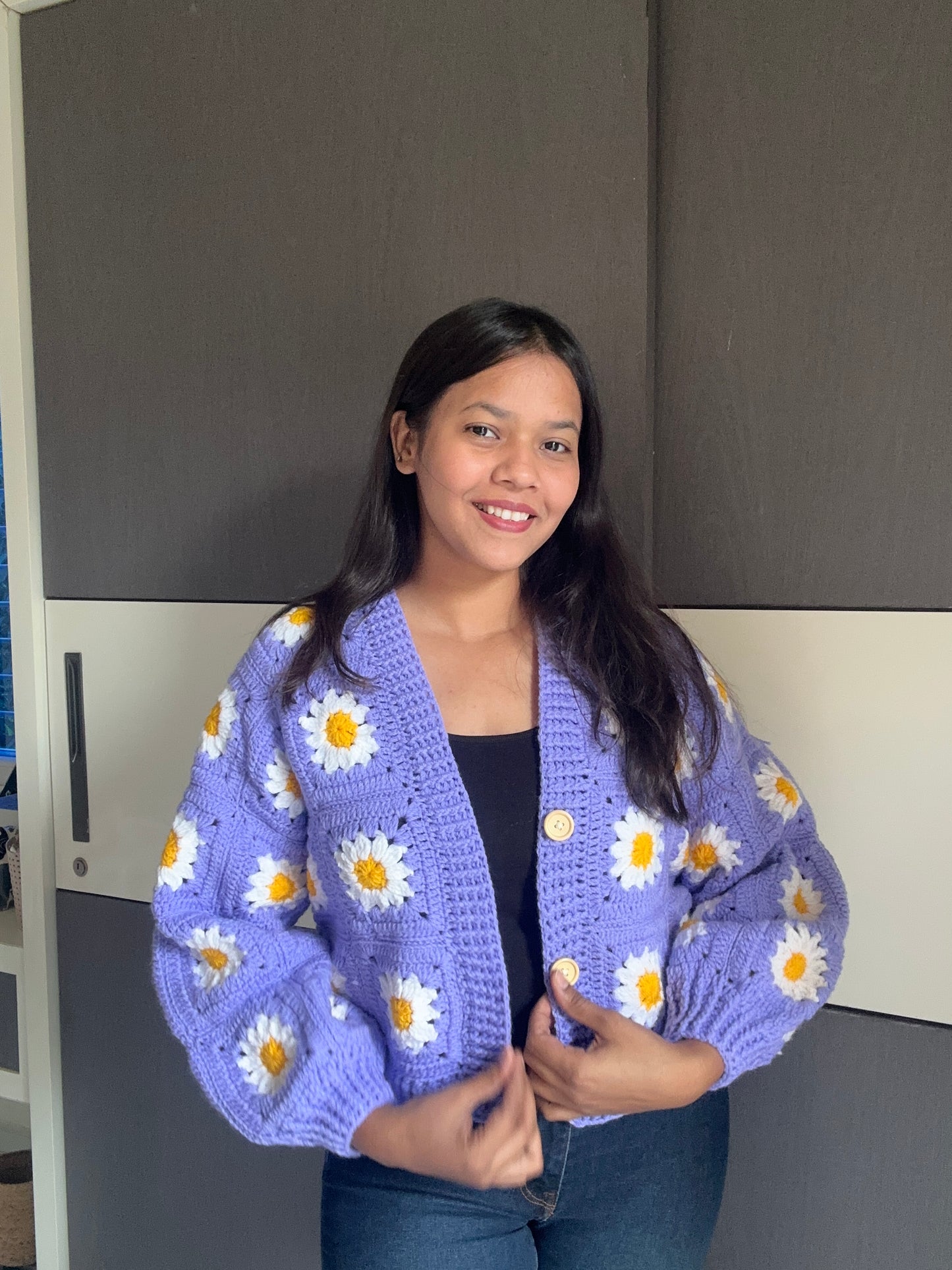 Lilac crochet cardigan