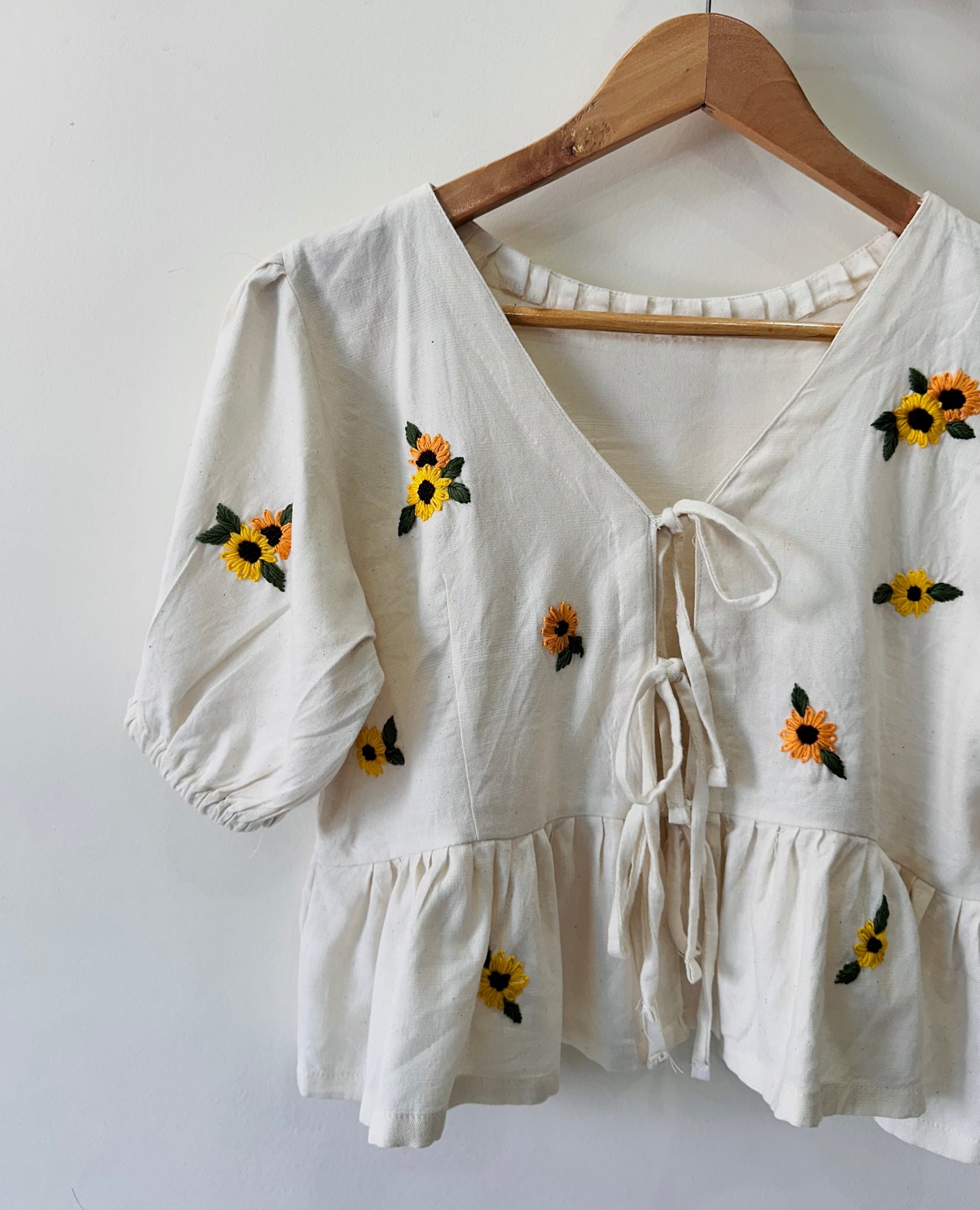 Sunflower front tie top