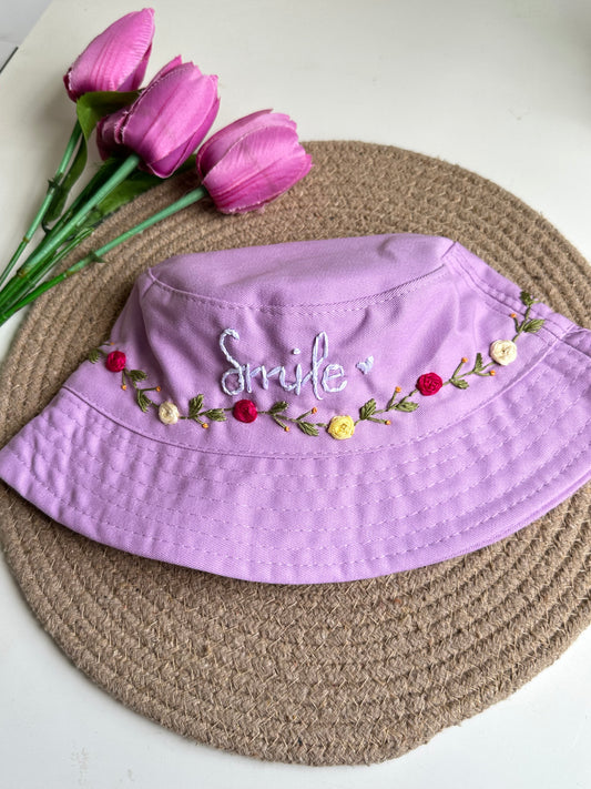 Smile embroidery hat