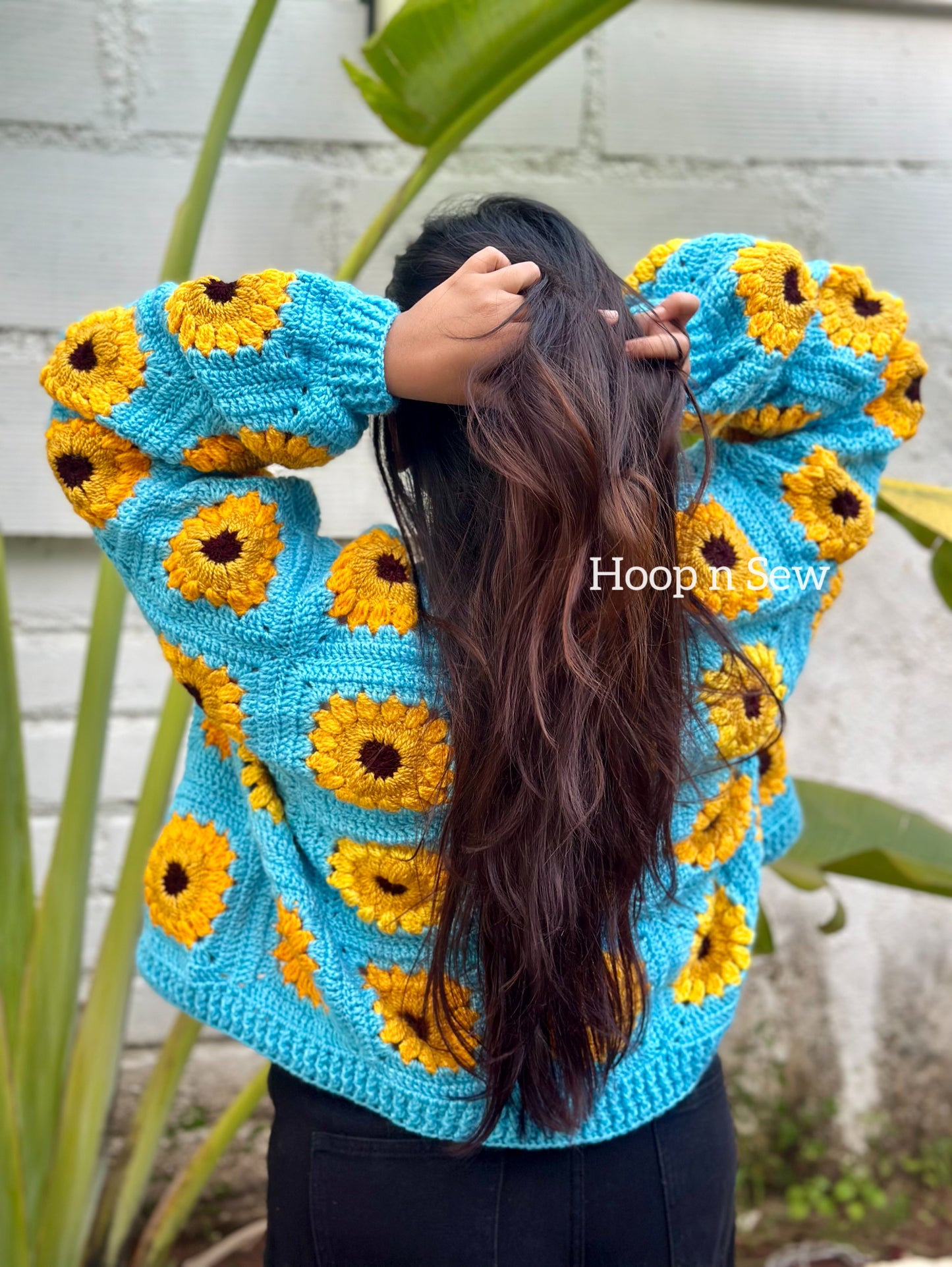 Sunflower crochet cardigan