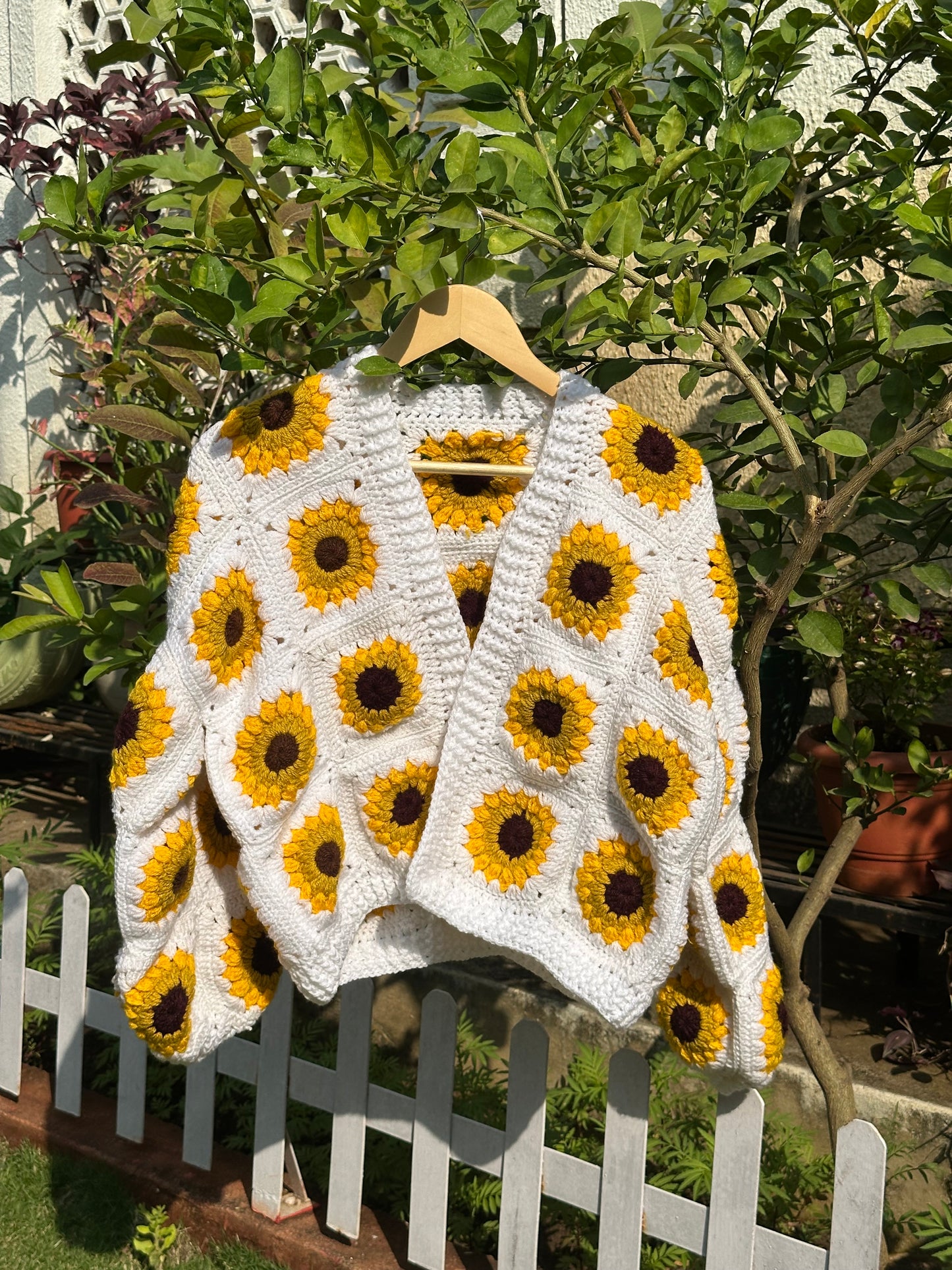 Sunflower crochet cardigan