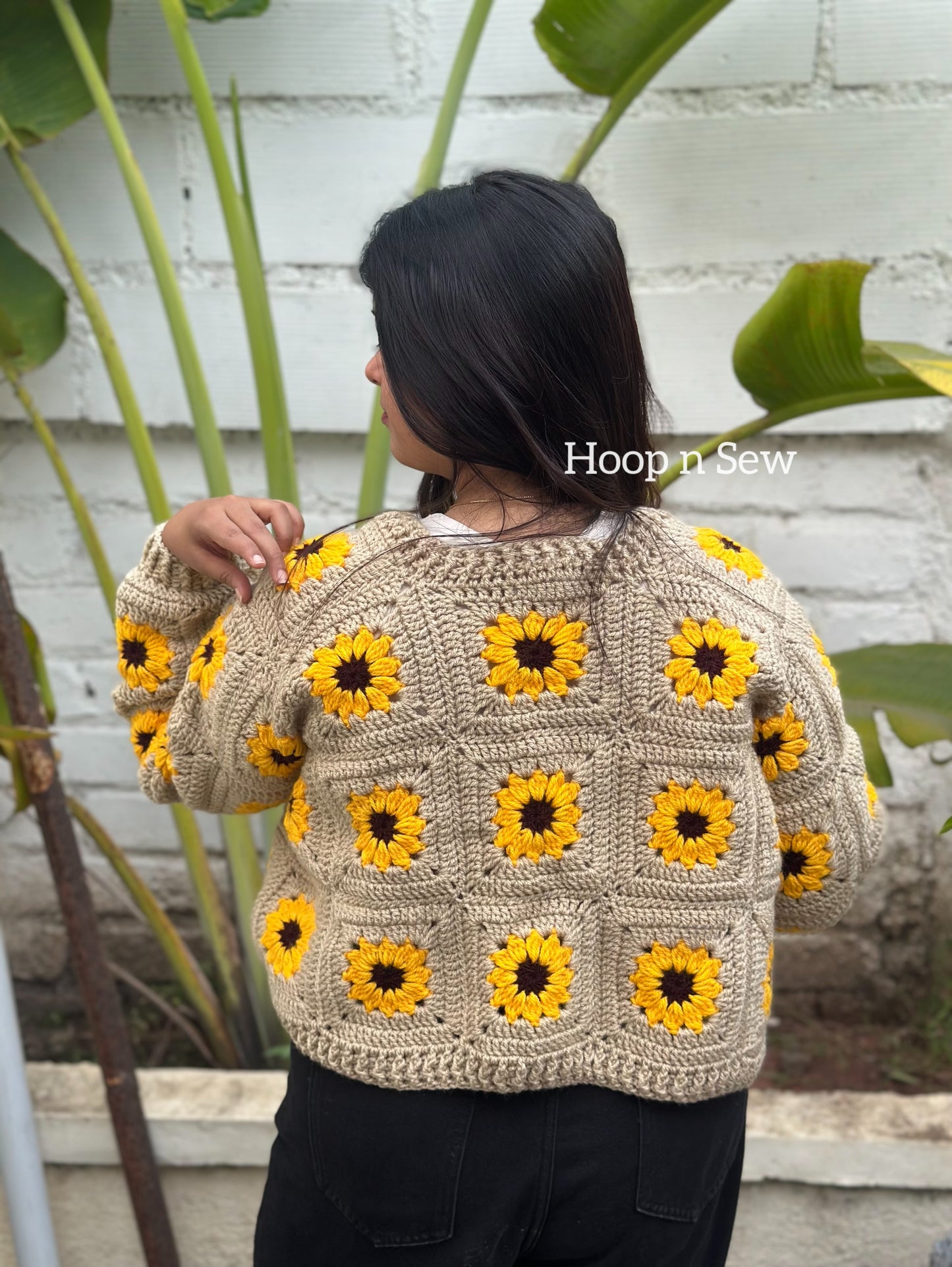 Sunflower crochet cardigan