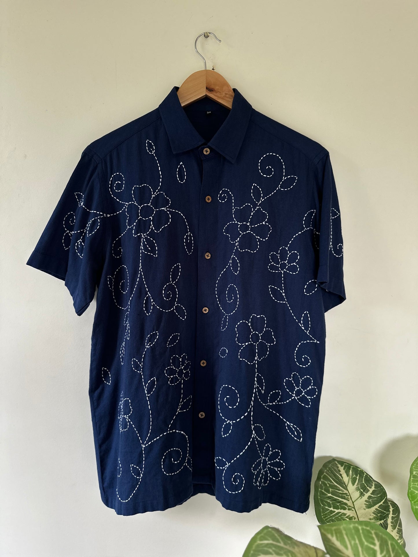 Indigo kantha shirt