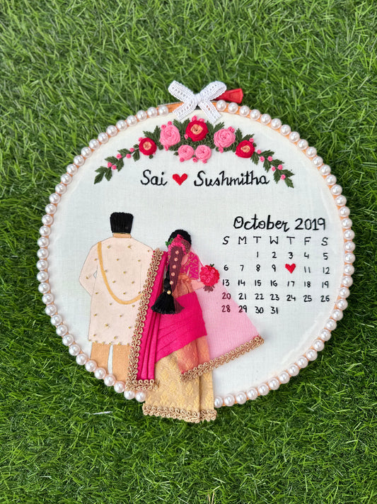 Wedding/ Anniversary calendar hoop