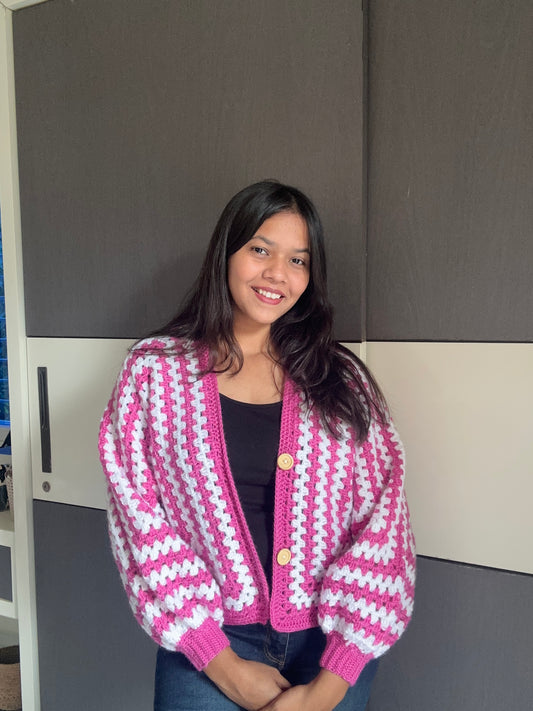 Stripes crochet cardigan