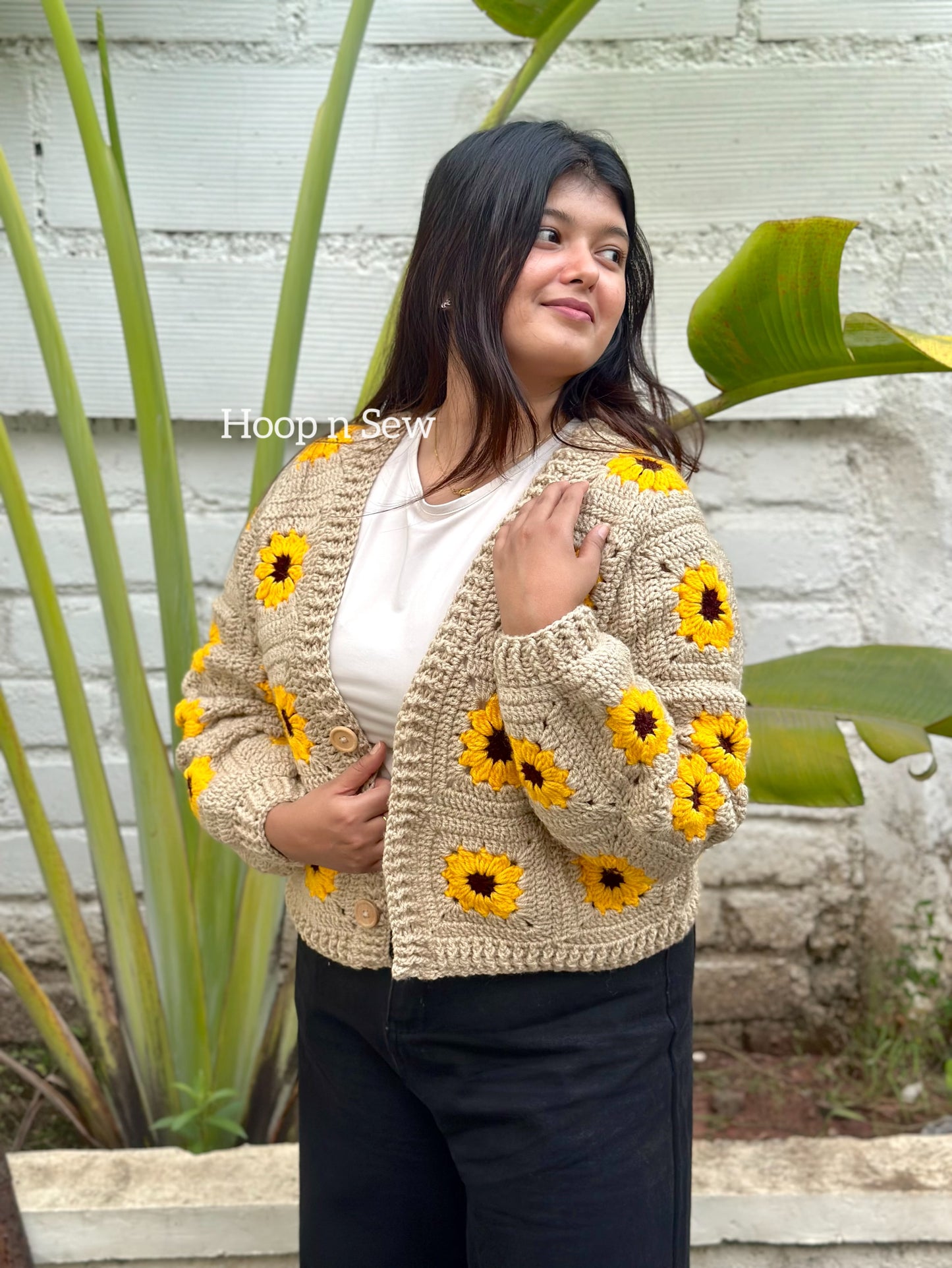 Sunflower crochet cardigan
