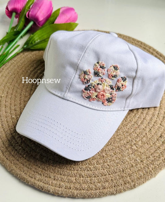 Paw embroidery cap