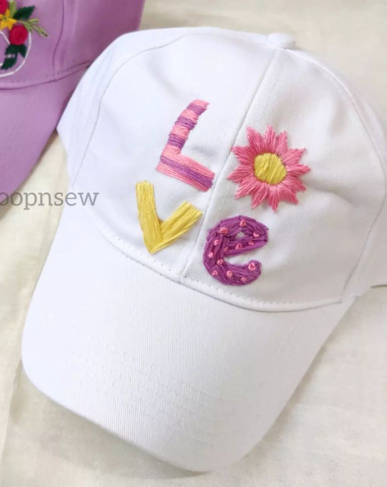 Love embroidery cap